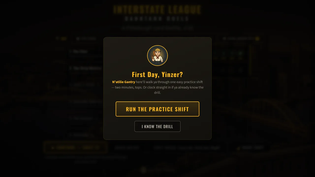 First Day, Yinzer? — the practice shift offer