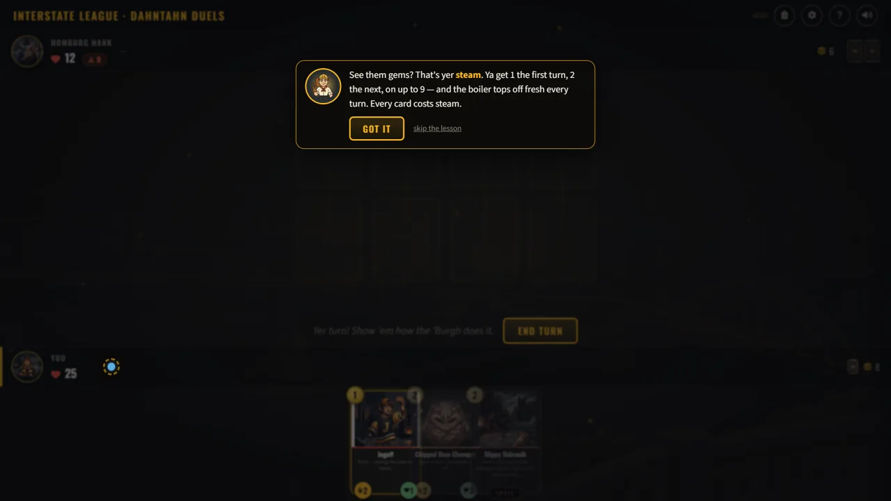 The steam gems spotlighted on the player's hero bar