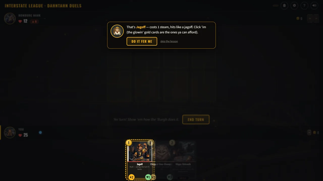 Jagoff, the 1-steam card, spotlighted in the hand